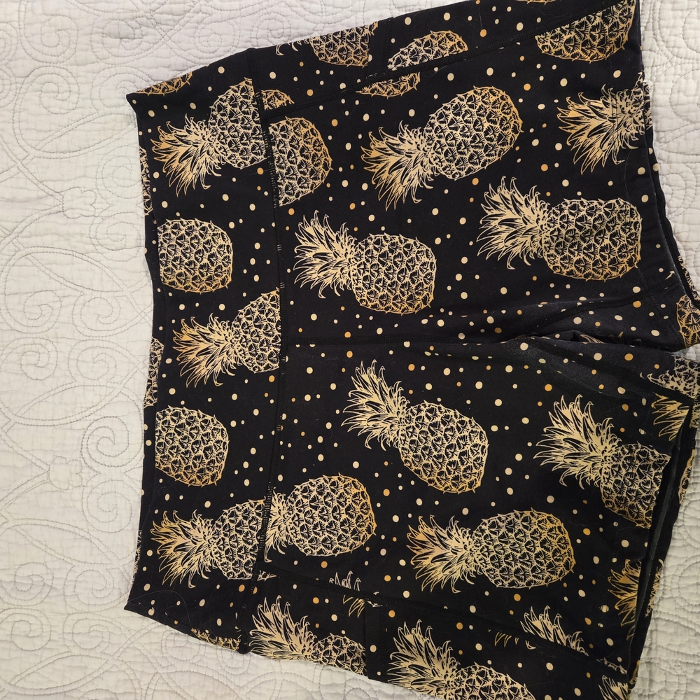 Constantly Varied Gear Black and Gold Pineapple Athletic Shorts